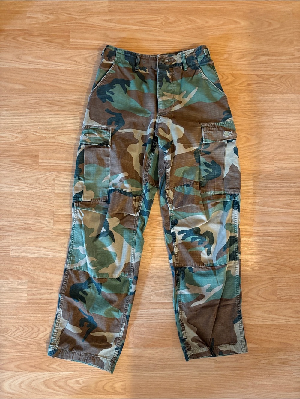 Vintage Camo Cargo Pants - Green Woodland